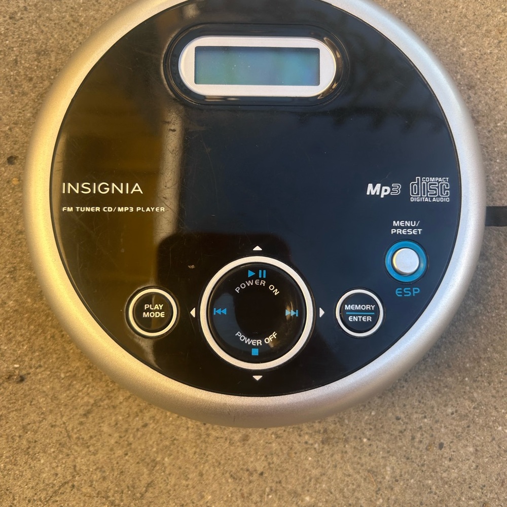 Insignia Black and Silver Portable CD/MP3 Player